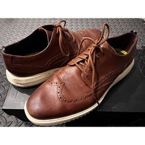 Cole Haan Grand+ Wingtip Oxford British Tan Shoes C36939 Men’s Size 10 dress